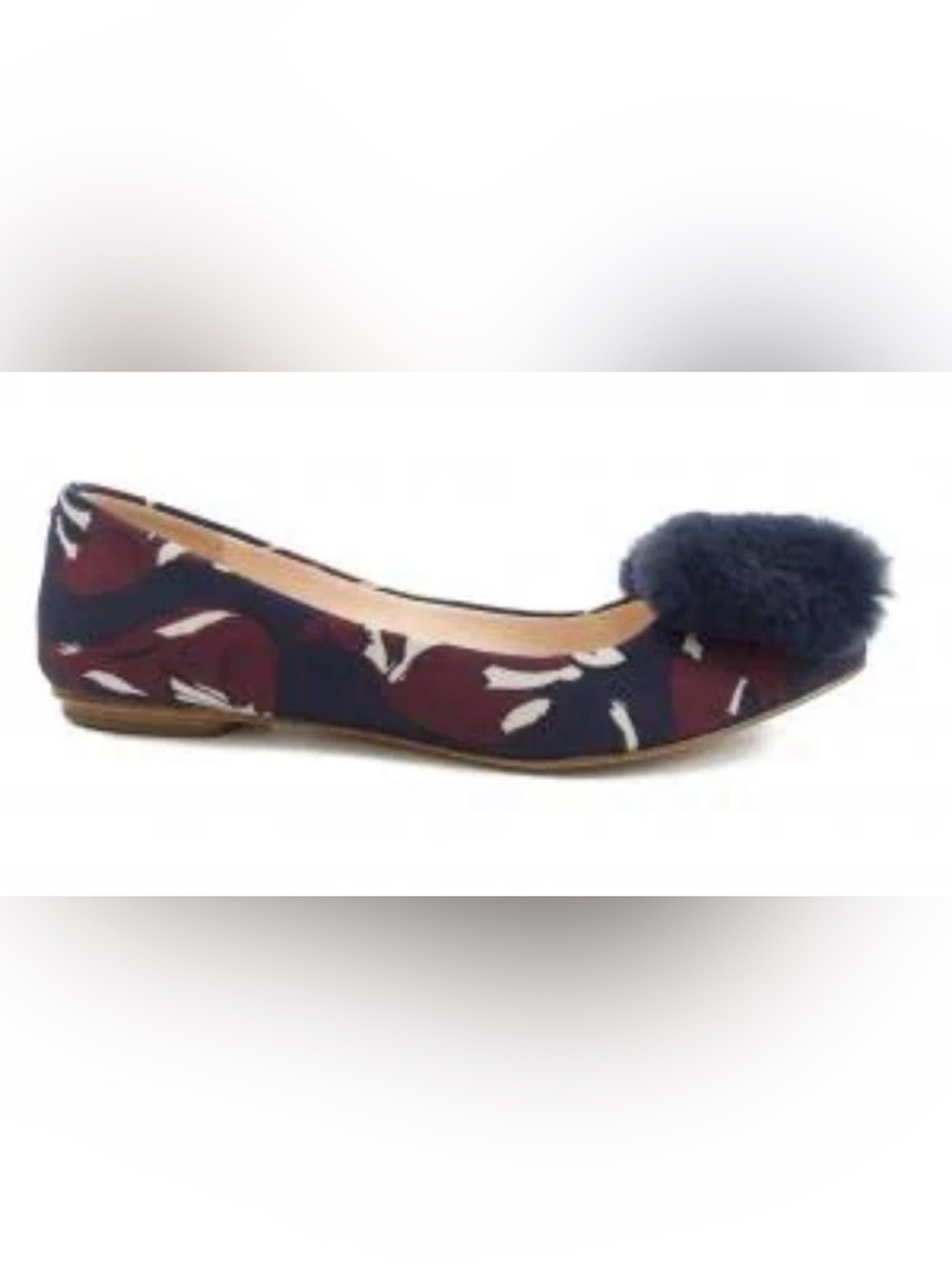 Kate Spade New York Elen Fox Glen Floral Pom Ballet Flats 5.5 NWOB